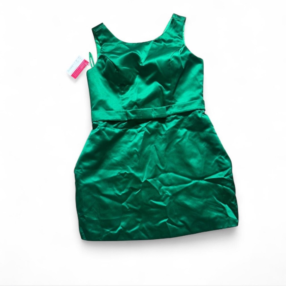 Elegant Green Satin Dress